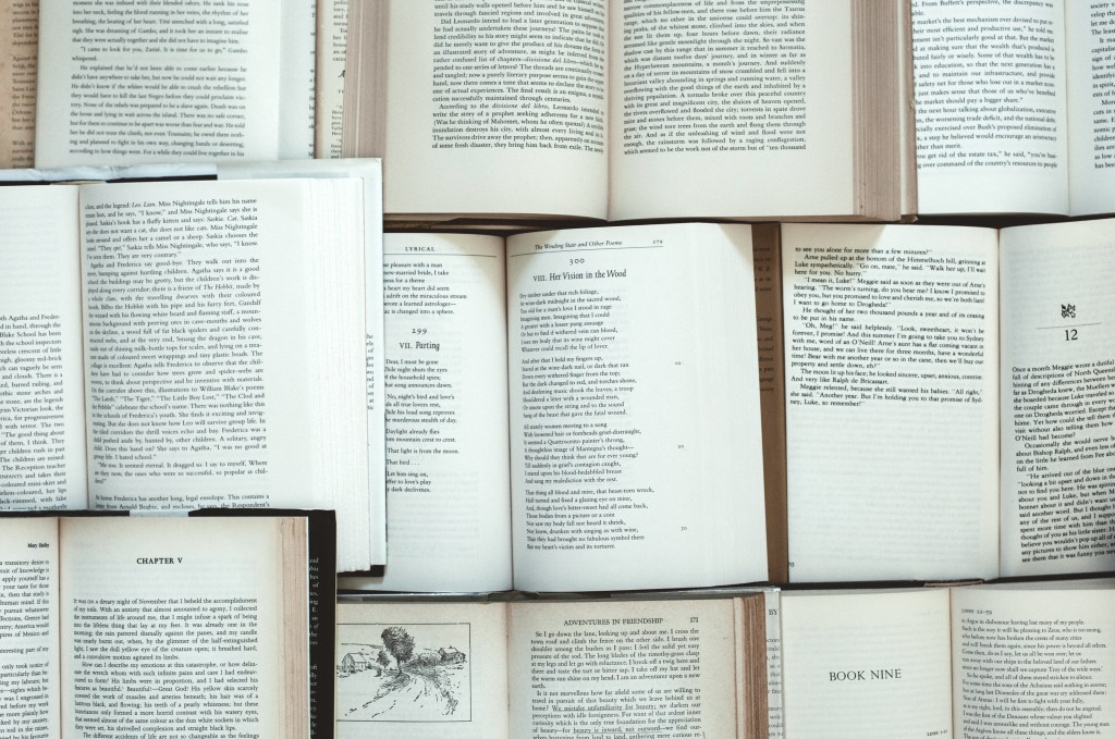 collection of open books